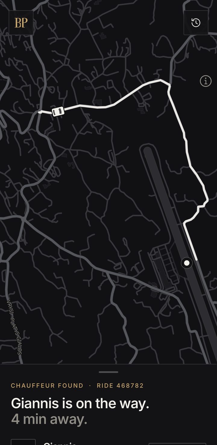The Black Premium app: your chauffeur on the way, followed live on the map